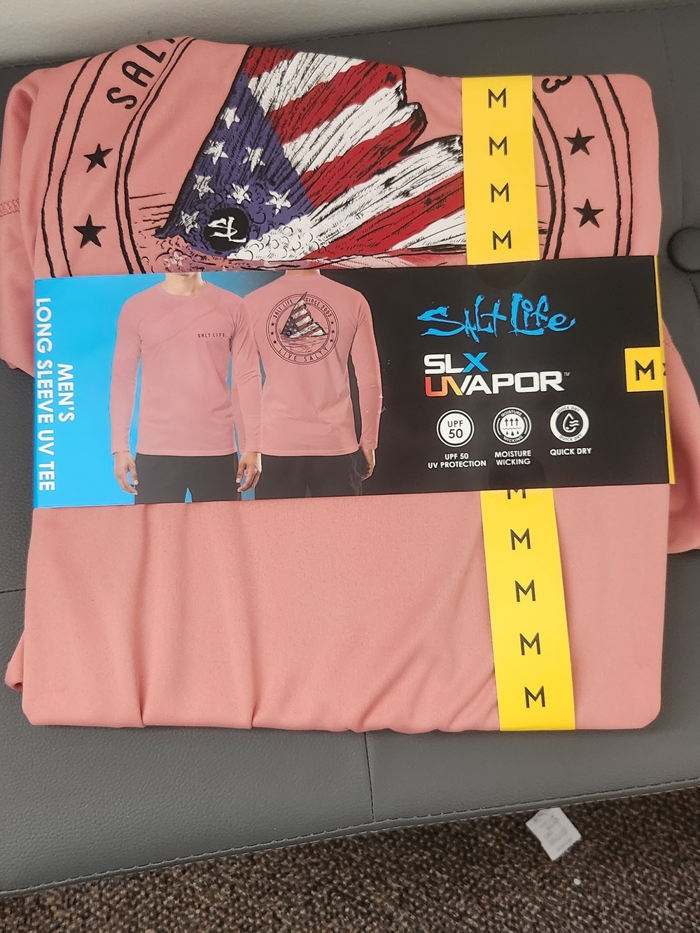 Salt Life Men's Long Sleeve UV Tee - Salmon Pink